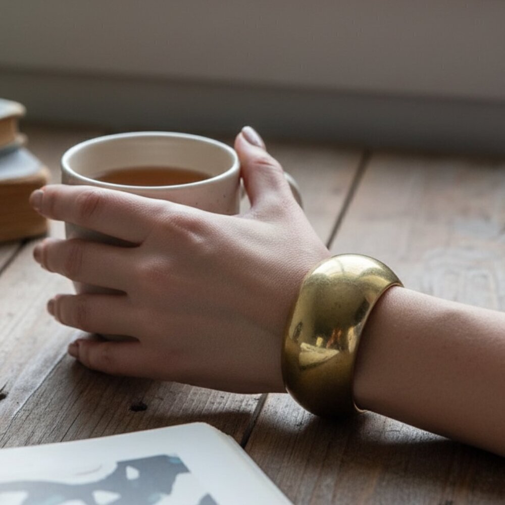 J. Crew Elegant Goldtone Brass Bracelet Vintage Condition With Some Wear Noted
